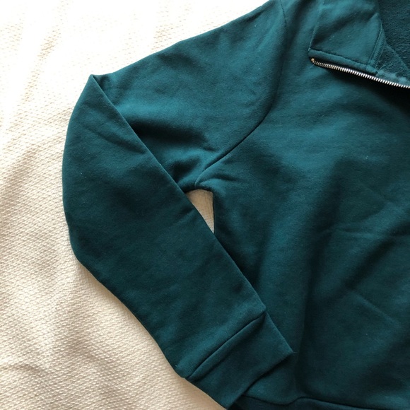 Emerald Green Full Tilt Cotton Cropped Sweater - Picture 3 of 13